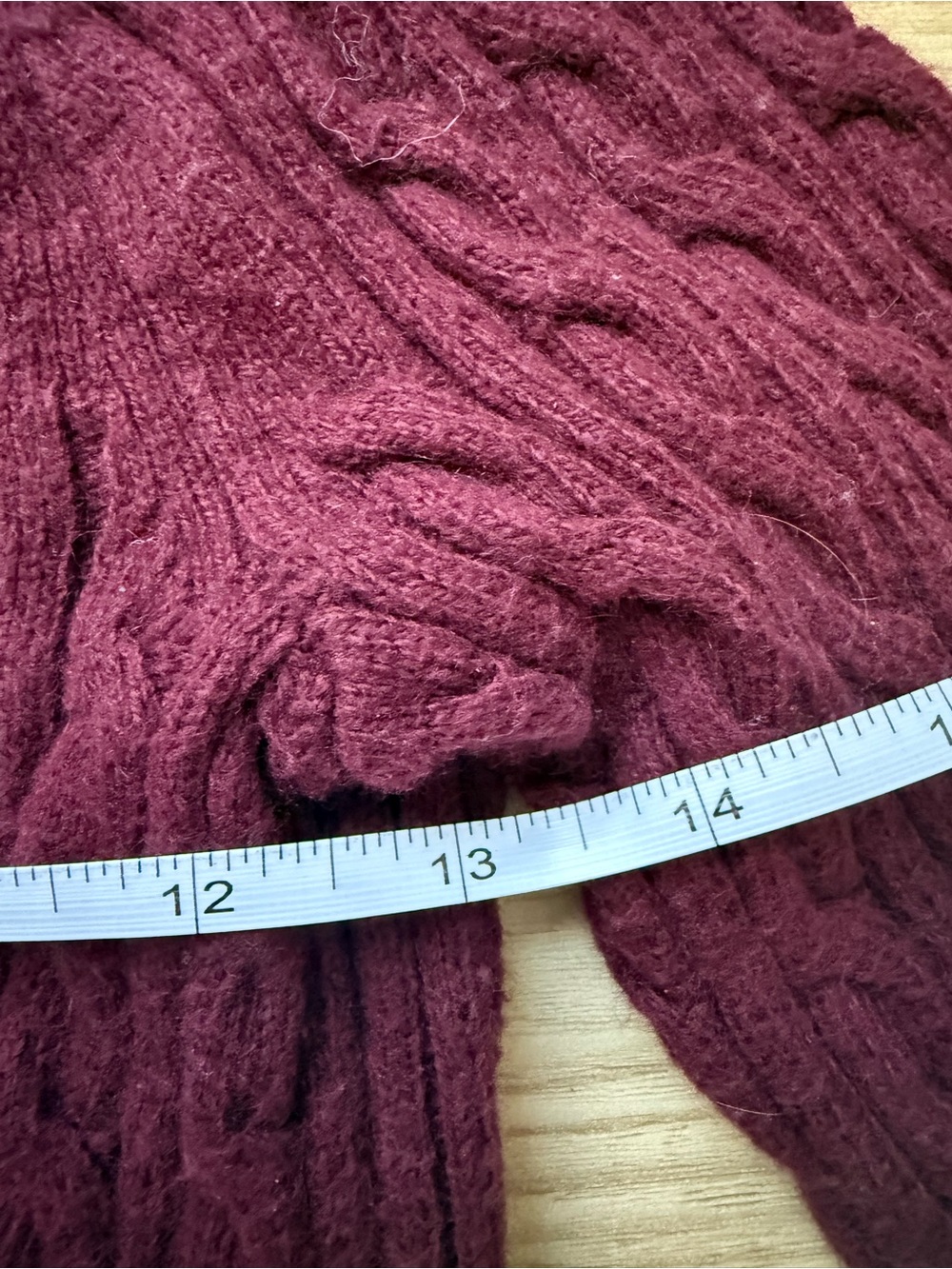 Abercrombie & Fitch Women's Burgundy Cable-Knit Cardigan Vintage Dark Academia - Picture 8 of 9